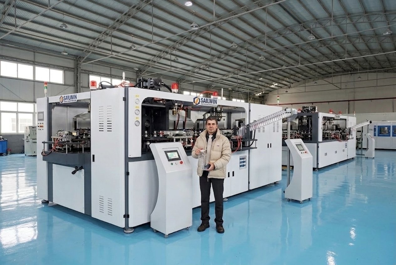 4 cavity PET blow molding machine SW-F4-2000 large bottle 1800ml edible oil Sailwin
