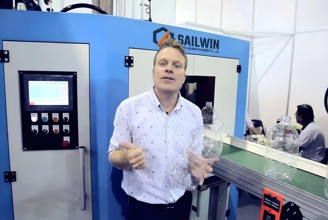 Sailwin blow molding machine overseas customer factory installation support and commissioning