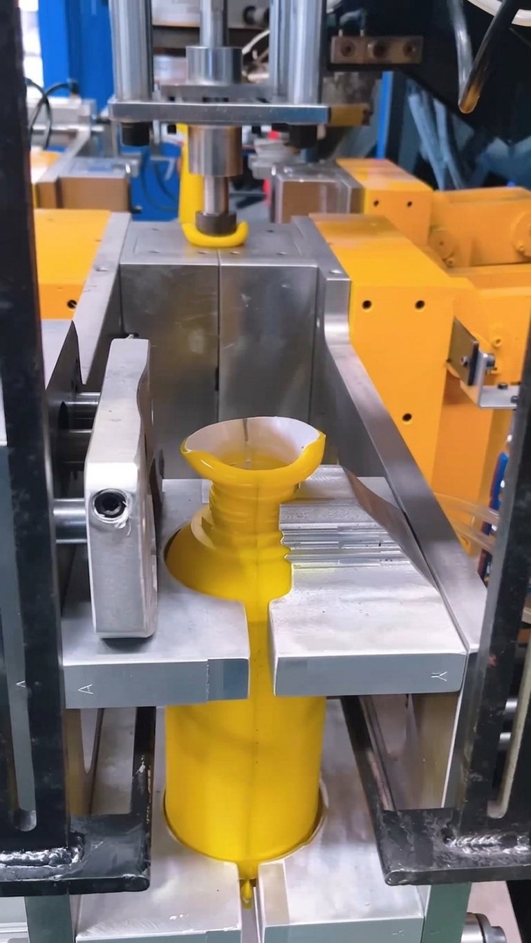 coextrusion blow molding machine EVOH barrier layer cross section yellow green multilayer