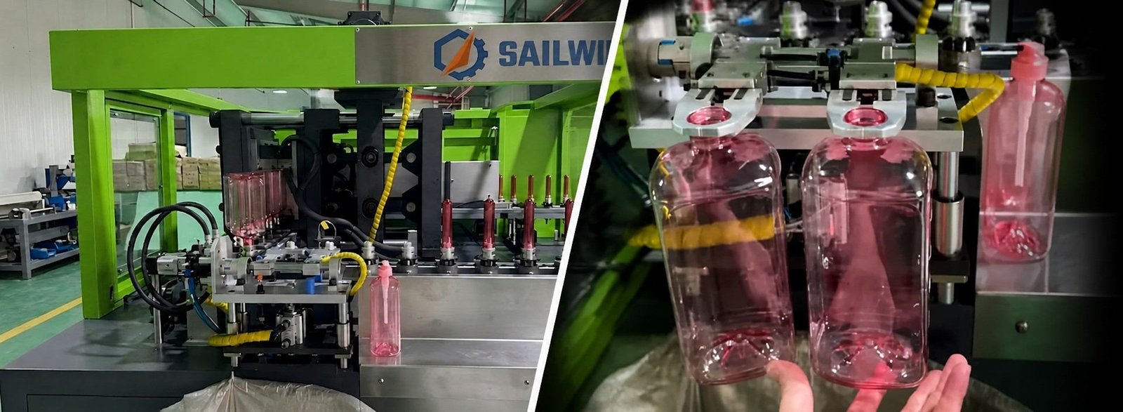 PET cosmetic bottle blow molding machine Sailwin skincare lotion serum