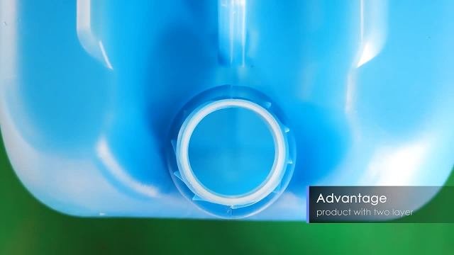 HDPE blow molding machine drum lid opening wall thickness closeup two layer