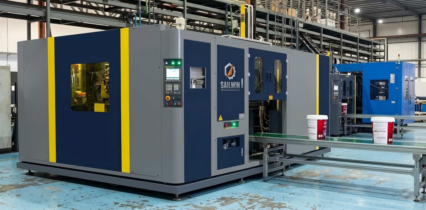 IML in-mold labeling option for SW extrusion blow molding machine
