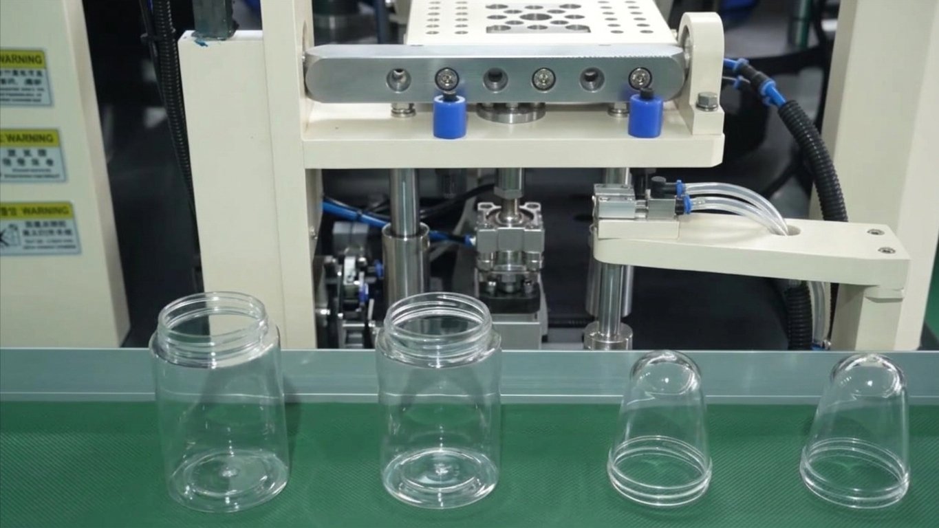 130mm wide neck PET jar blow molding machine SW-J1-175 output sample