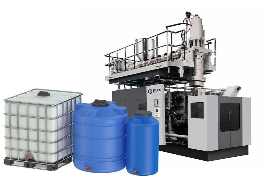 large plastic pallet 1000L IBC tank blow molding machine output accumulator head