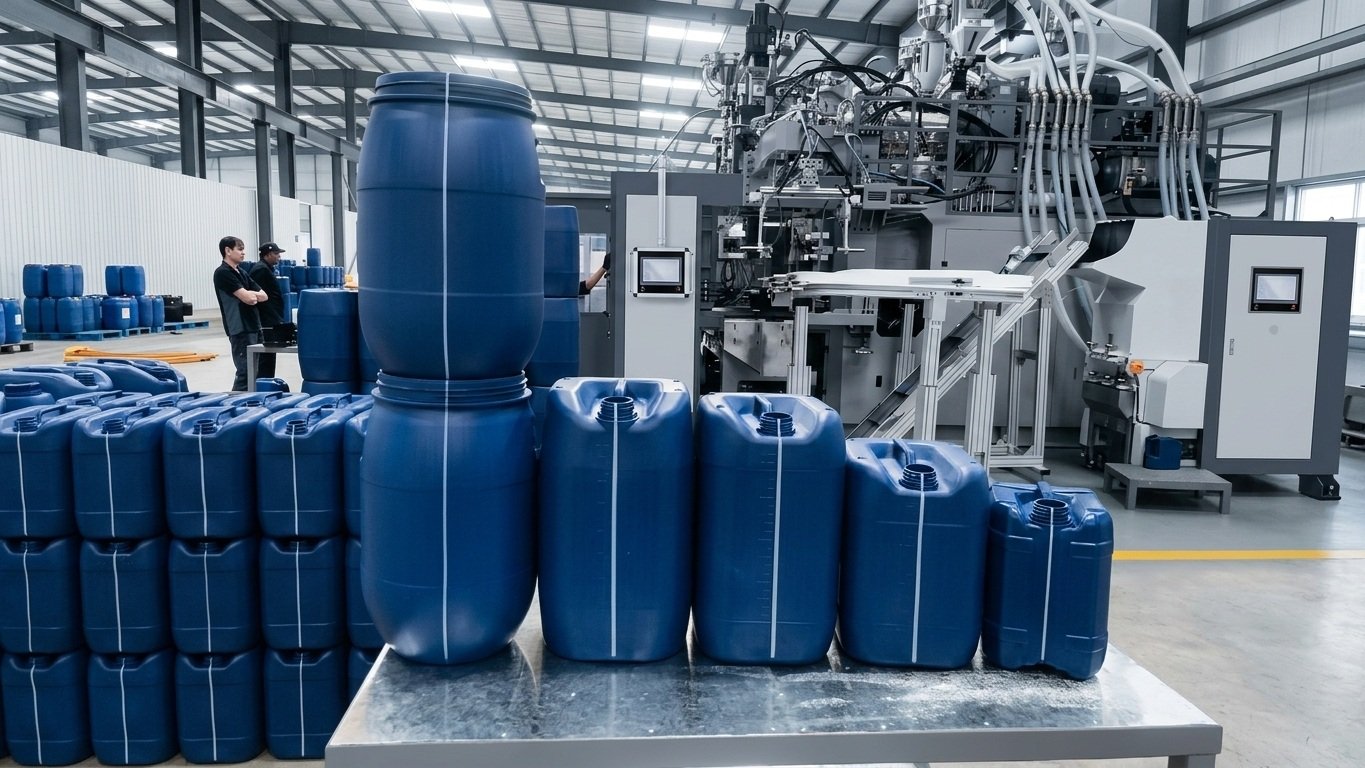 multilayer coextrusion blow molding machine blue drum output customer production showcase Sailwin