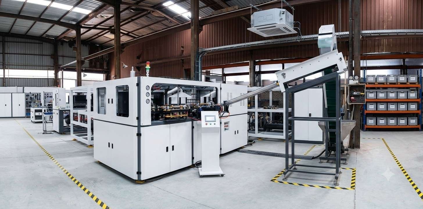 PET blow molding machine turnkey solution full production line air compressor chiller