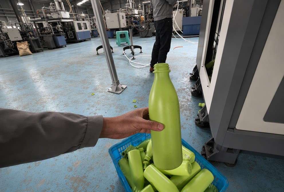 Plastic cleaning chemical container blow molding machine output