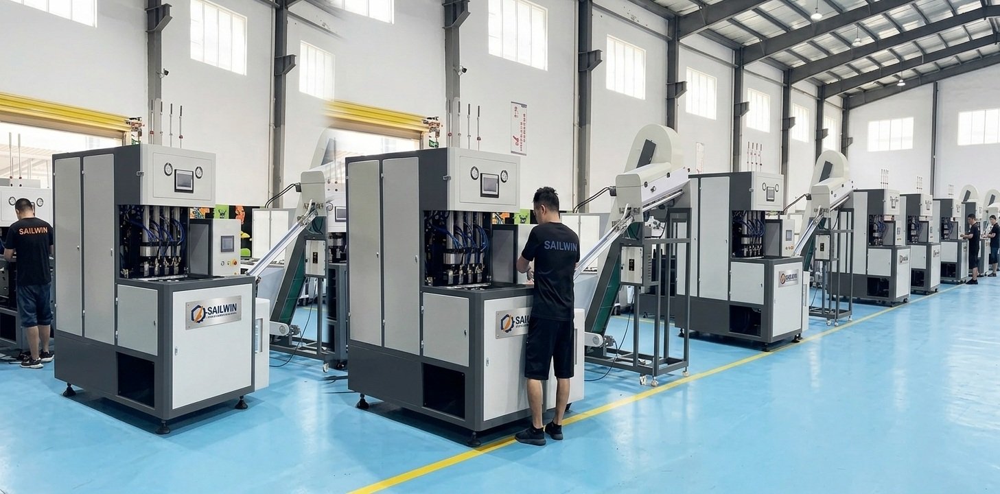 Semi Automatic PET Blow Molding Machine Operator