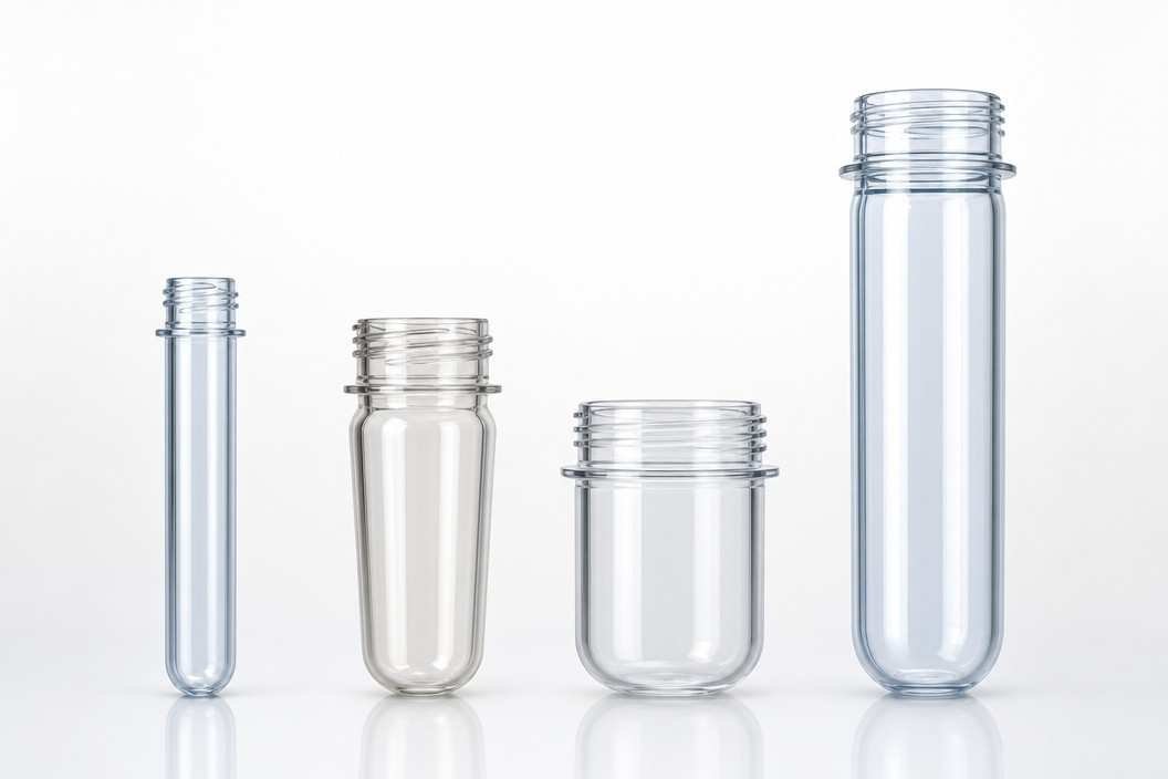 Crystal clear PET preforms molded with precision temperature control