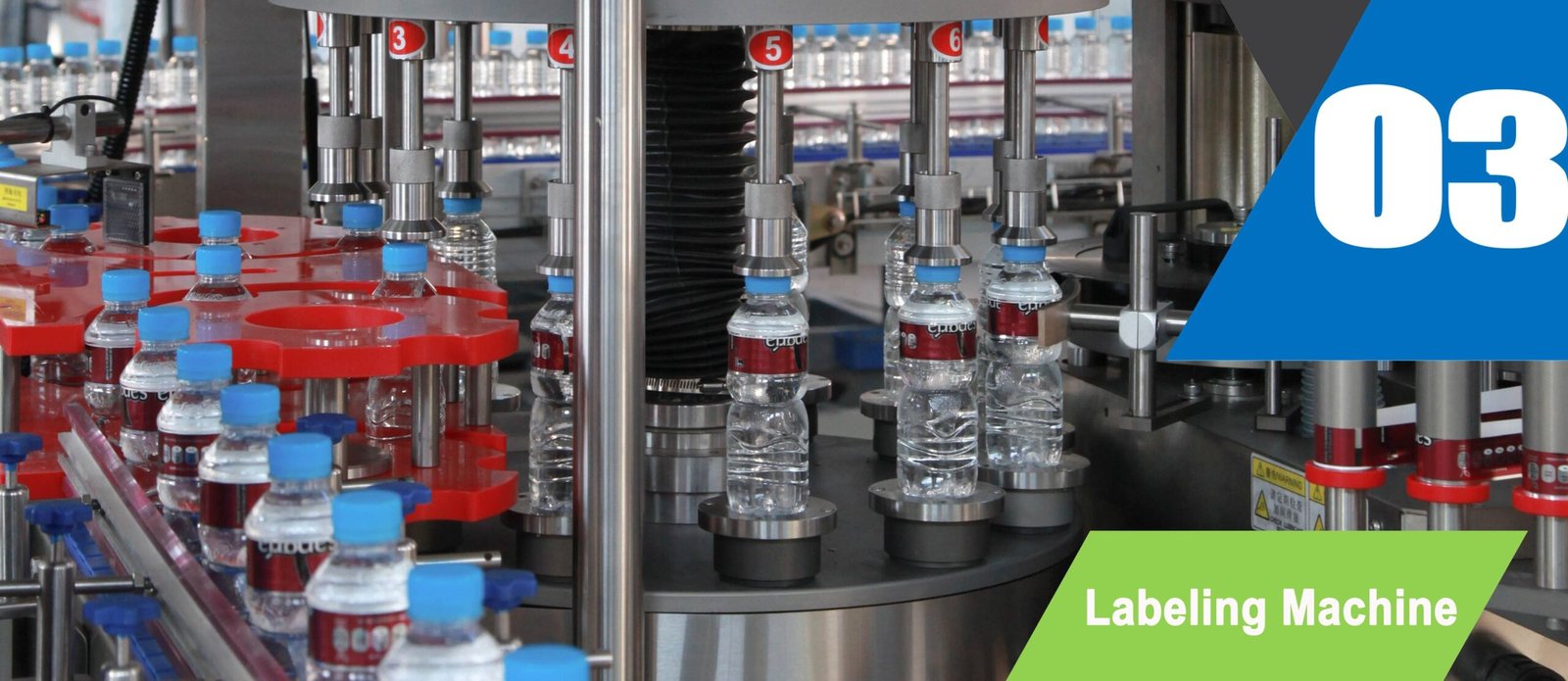 Automatic rotary bottle labeling machine and code printer